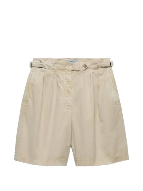 Prada garment-dyed old gabardine shorts Neutrals P244KSOOO192A