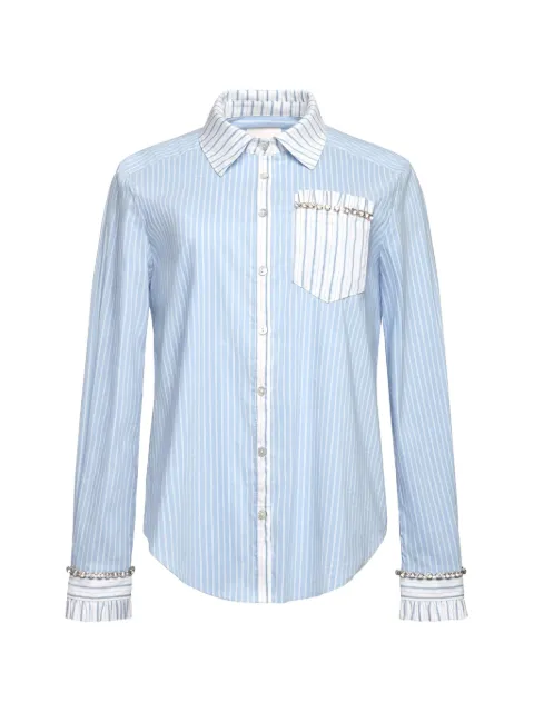 Cinq A Sept Dorsia striped-embellished shirt Blue ZW218411535Z