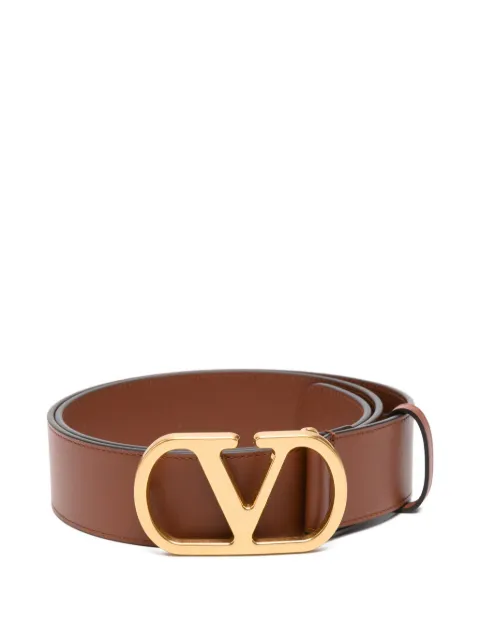 Valentino Garavani V-logo leather belt Brown YT0SQ7IYR