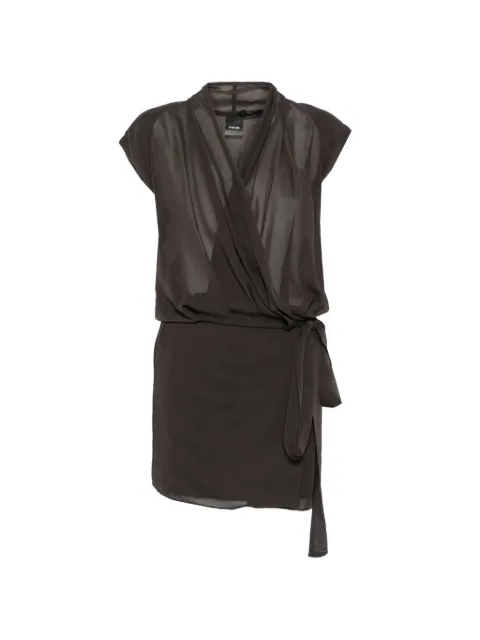 PINKO Ardola draped tie-fastening mini dress Brown 106844A3B2