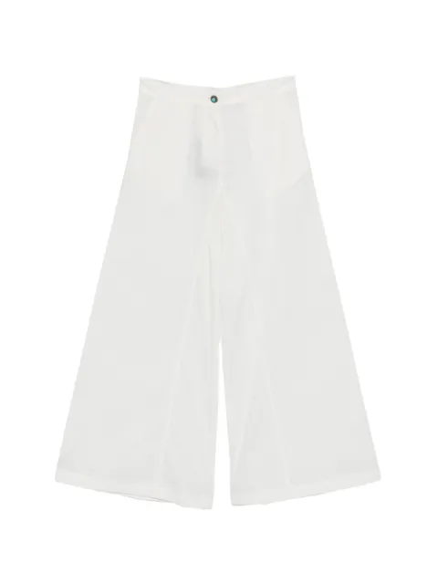 PINKO Canelli embellished-button wide-leg trousers White 106809A2LD