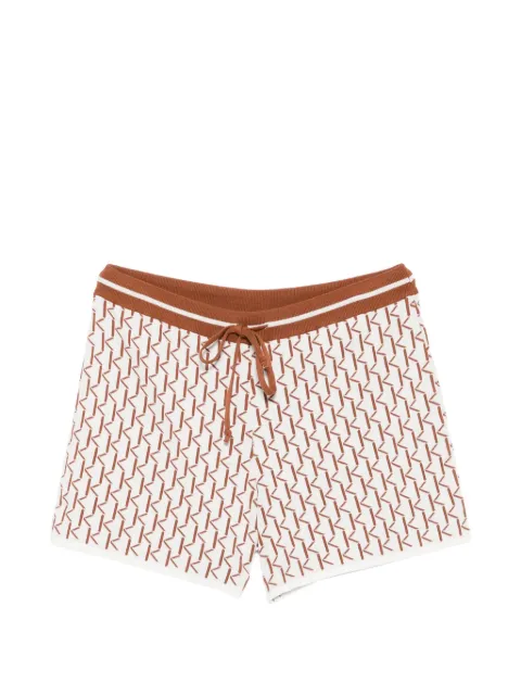 Kiton monogram-pattern knit shorts White D59776K0954F04