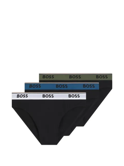 BOSS logo-waistband briefs (set of three) Black 50554683