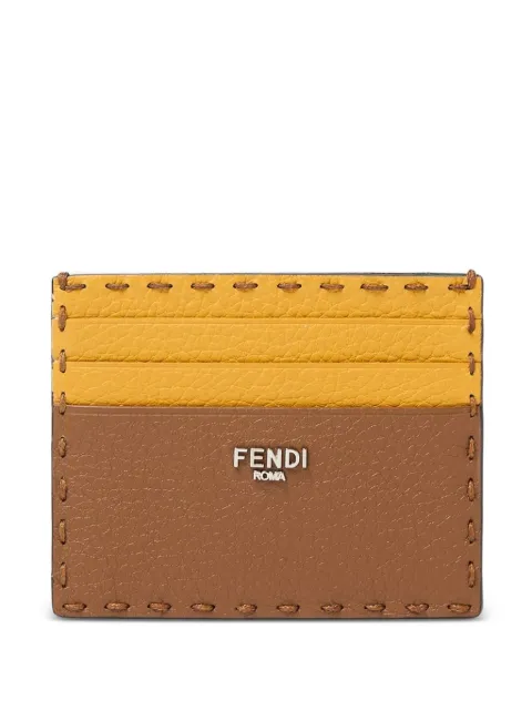 FENDI stitched bicolour cardholder Brown 7M0164AW2F