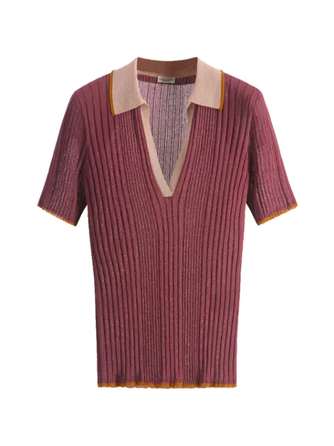 Roberto Collina ribbed V-neck T-shirt Red 261FXA28024098