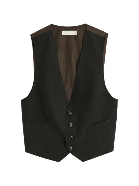 OUR LEGACY button v-neck vest Black M2260CSBSS26SOOTBLACKTECHF
