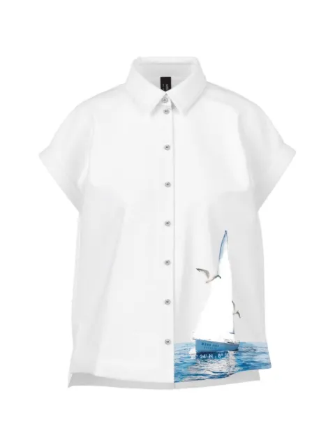 MARCCAIN maritime-print shirt White AS5138W68