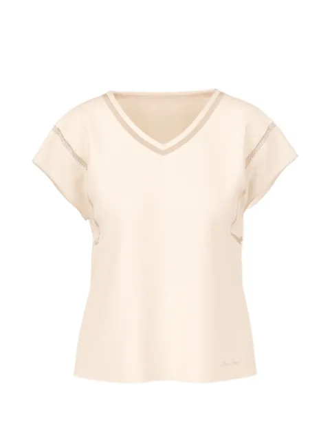 MARCCAIN V-neck cotton T-shirt Neutrals AC4857J14