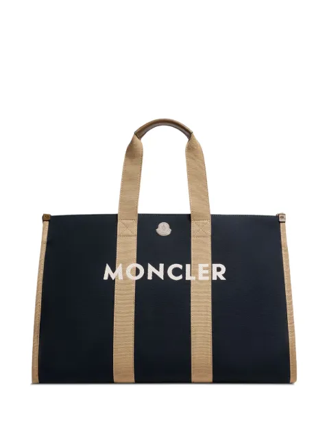 Moncler logo-detail canvas tote bag Blue L109A5D00007M9781