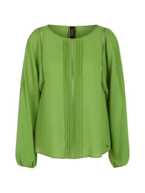 MARCCAIN pintucks-detail long-sleeve blouse Green AC5133W30