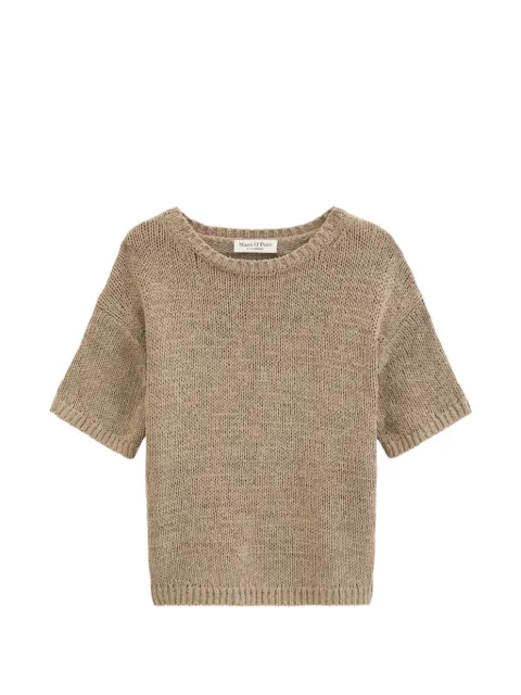 Marc O'Polo short-sleeve knit sweater Brown 5000013119