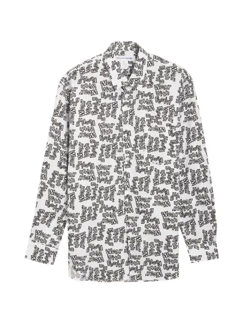 Comme Des Garçons Shirt printed woven shirt White FNB020W24