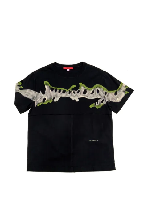Eckhaus Latta Eckhaus graphic-print panelled T-shirt Black 301ELPS26K