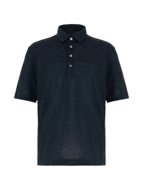 Zegna short-sleeved buttoned polo shirt Blue H770UH352A3