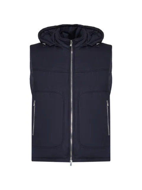 Tombolini hooded zip-fastening gilet Blue SG34IRP4U781