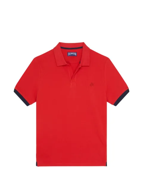 Vilebrequin contrast-trim polo-collar T-shirt Red PLTAN100