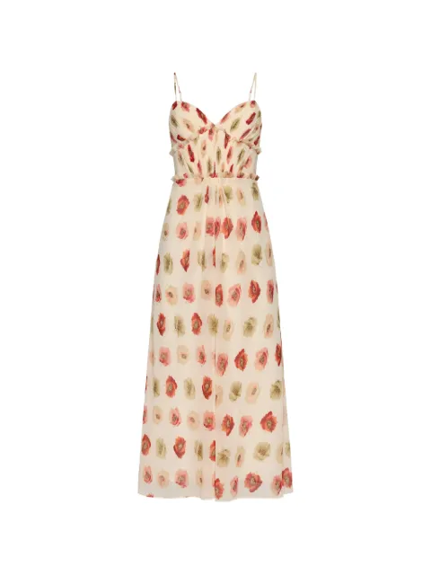 Cinq A Sept floral ruffled dress Neutrals ZD339511593ZGRDMT