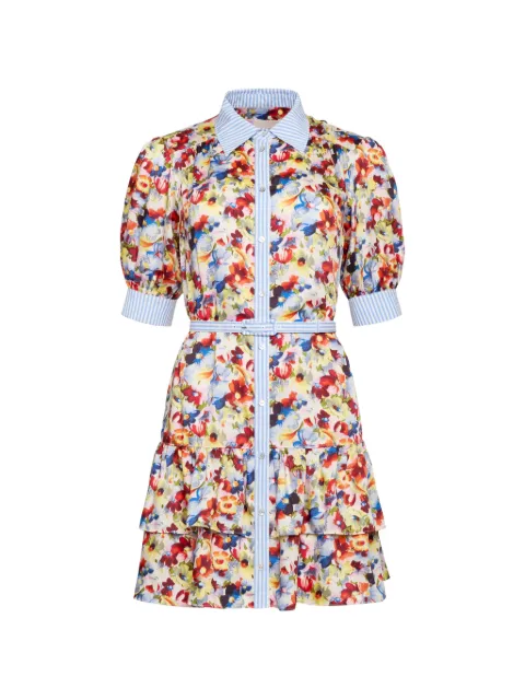 Cinq A Sept floral striped mini shirt dress Neutrals ZD339711598Z