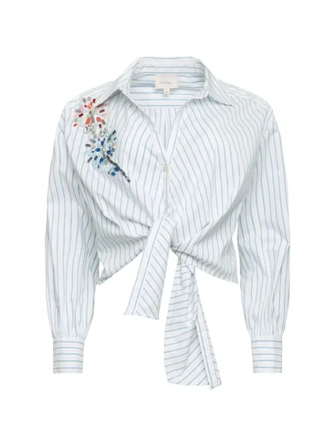 Cinq A Sept embellished striped tie top White ZW1394T11535Z