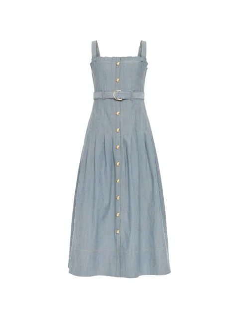 Cinq A Sept button belted midi dress Blue ZD28371502ZLINDG