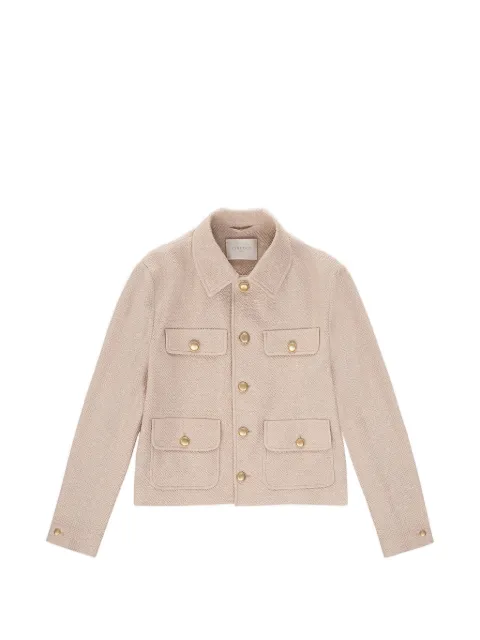 Circolo 1901 button-pockets linen cropped jacket Neutrals FD3970