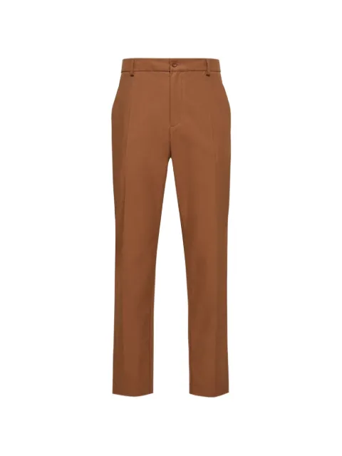 Moncler Technical pleated cotton trousers Brown L10912A0002154ARP