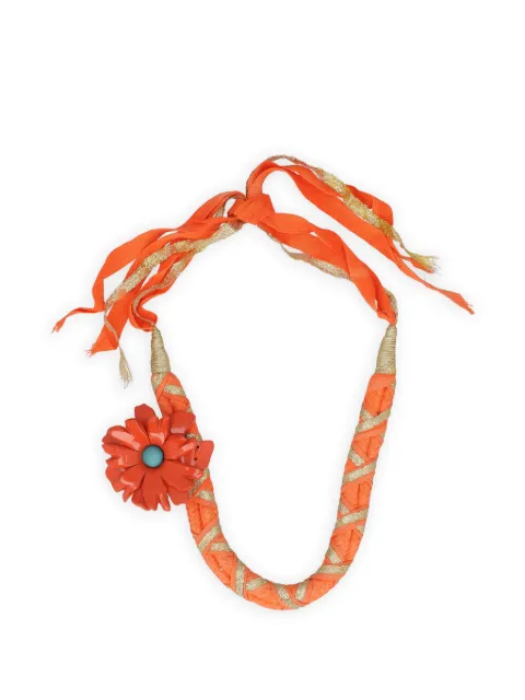 Sharra Pagano 1970-1980s flower pendant necklace Orange E1001273
