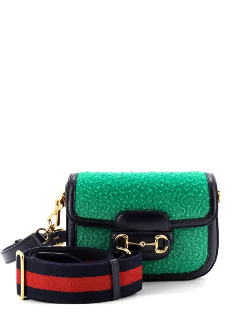 Gucci Pre-Owned Horsebit 1955 Shoulder Bag Wool Mini crossbody bag Green XFFDHK1OM7FHB0Y0