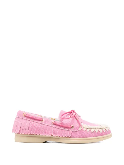 Mou lace-up round-toe loafers Pink MUSW161001K