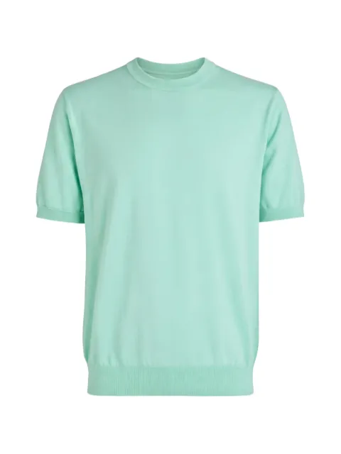 Altea fine-knit ribbed-trim T-shirt Green 2651043406040