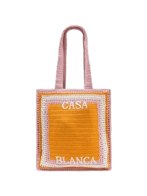 Casablanca logo-embroidered shoulder bag Orange ASP26BAG17701