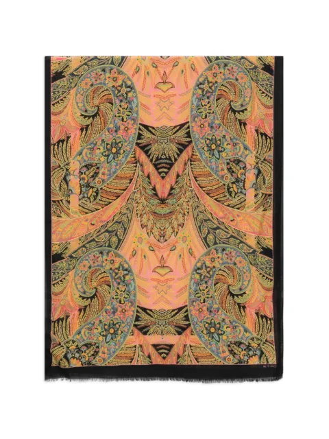 ETRO paisley-print frayed scarf Pink WATA0010AKI67