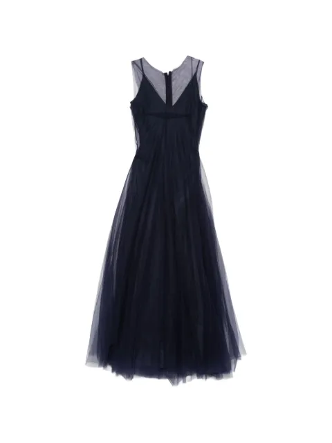 Marc Le Bihan tulle-overlay sleeveless dress Blue 2163PE26