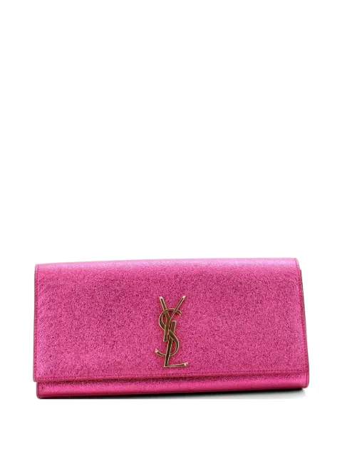 Saint Laurent Pre-Owned Classic Monogram Metallic Calfskin Long clutch bag Pink VGX24KKWINWNSZDX