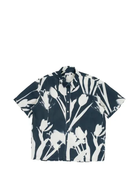Pop Trading Company tulip print short sleeve shirt Blue POPSS2603014
