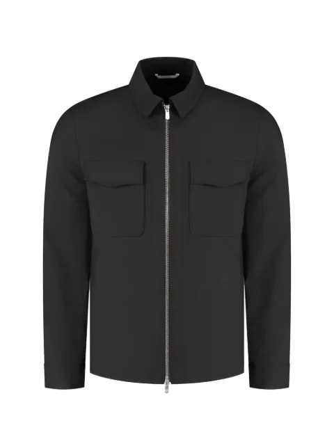 Marco Pescarolo flap-pocket zip overshirt Black URUS532015