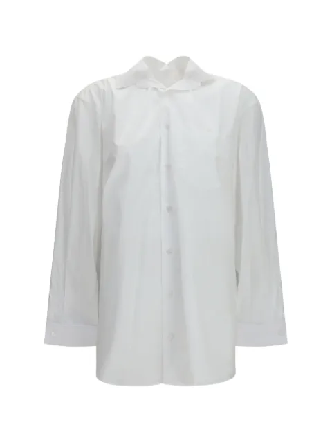 ALAINPAUL elasticated-collar shirt White S5WSH03