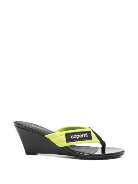 Coperni logo-patch wedge sandals Green COPSH97F3070