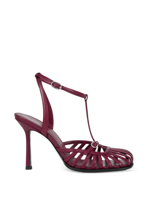 POTAMY T-strap caged leather pumps Pink PP01525CN03MULBERRY26S