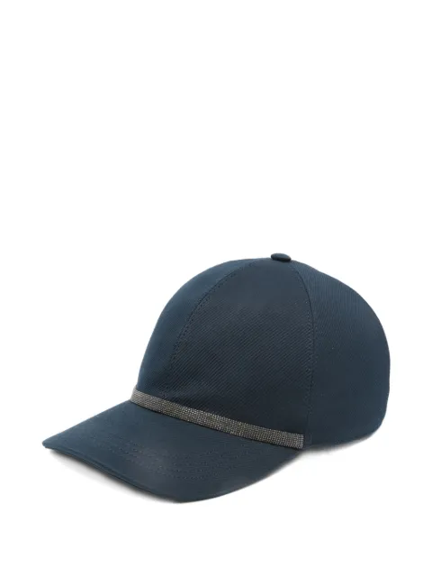 Brunello Cucinelli Monili-embellished baseball cap Blue MCAP90011C4224