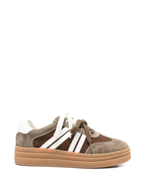 SERGIO MORETTI FIRENZE panelled platform sneakers Brown 604526121KHA