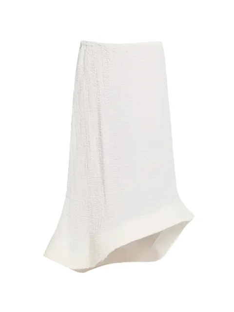 Melitta Baumeister asymmetric bouclé skirt White MB28