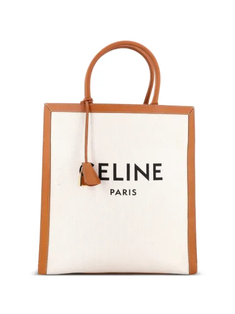 Celine Pre-Owned Vertical Cabas Canvas with Leather Large tote bag Brown O2GIZ584FI8ONF49