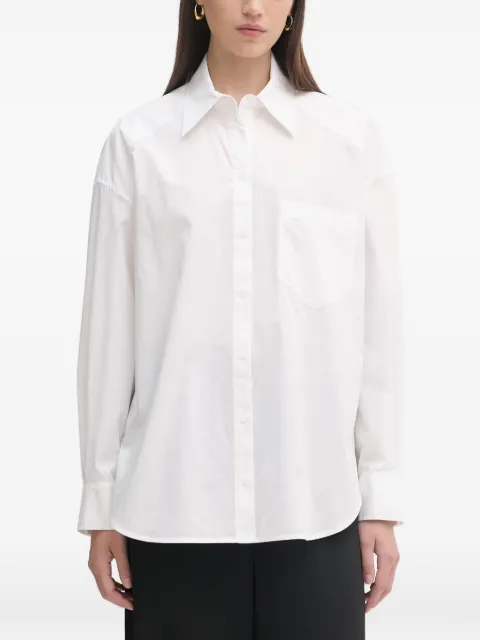 Patrizia Pepe logo-patch oversized shirt White 2C1658A9B9