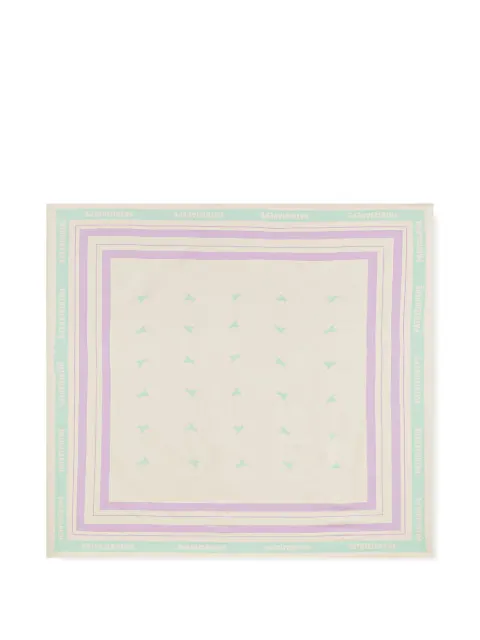 Patrizia Pepe logo-print fly-motif striped scarf Neutrals 8F0081A4X1