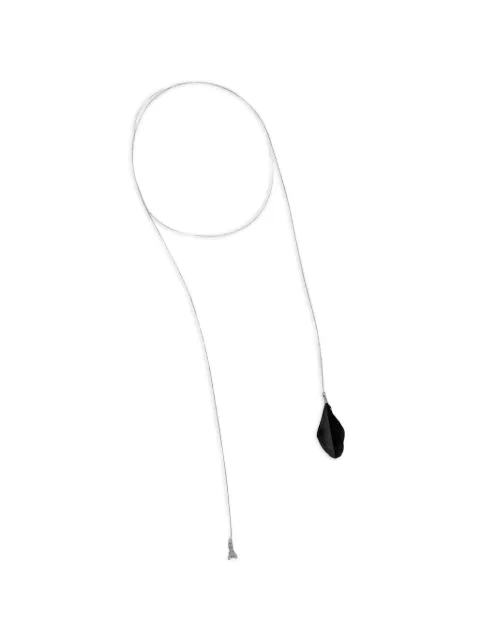 Patrizia Pepe fly-motif feather-pendant necklace Silver 2J2639M094