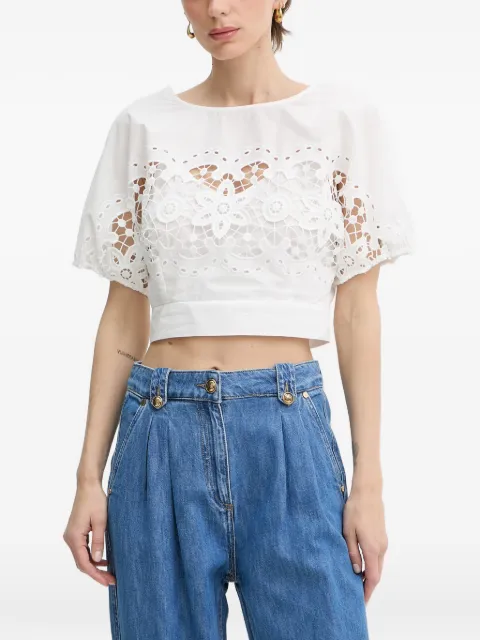 Patrizia Pepe broderie-anglaise cropped top White 2C1705A773