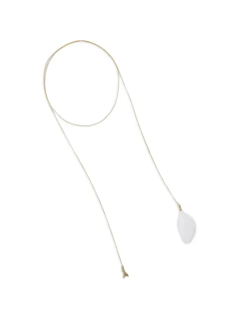 Patrizia Pepe fly-motif feather-pendant necklace Gold 2J2639M094