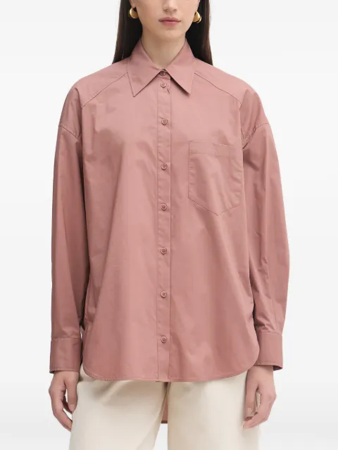 Patrizia Pepe logo-patch oversized shirt Pink 2C1658A9B9