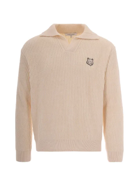 Maison Kitsuné polo-collar sweater Neutrals QM00202KT1189